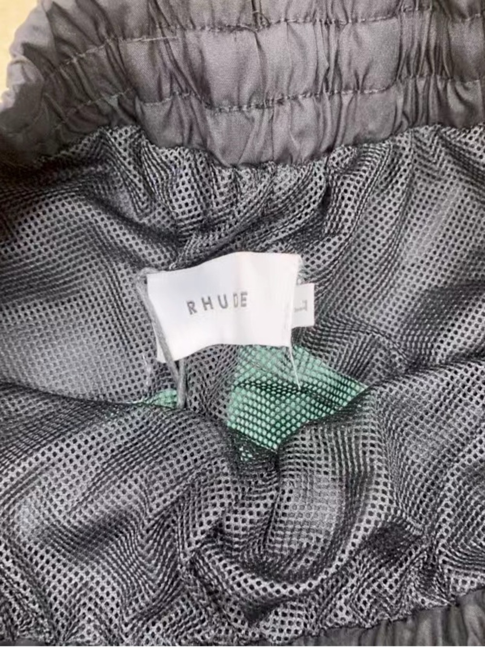 Rhude Black, White & Teal Colorblock Logo Swim Shorts - Picture 5 of 6